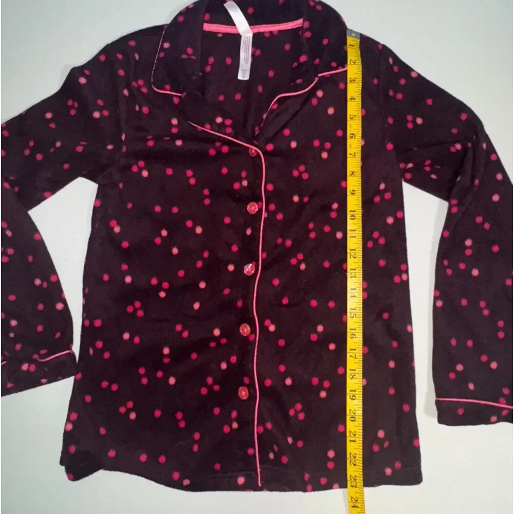 Gilligan &‎ O’Malley Womens S Fleece Pajama Set Holiday Polka Dot Cozy Warm Soft